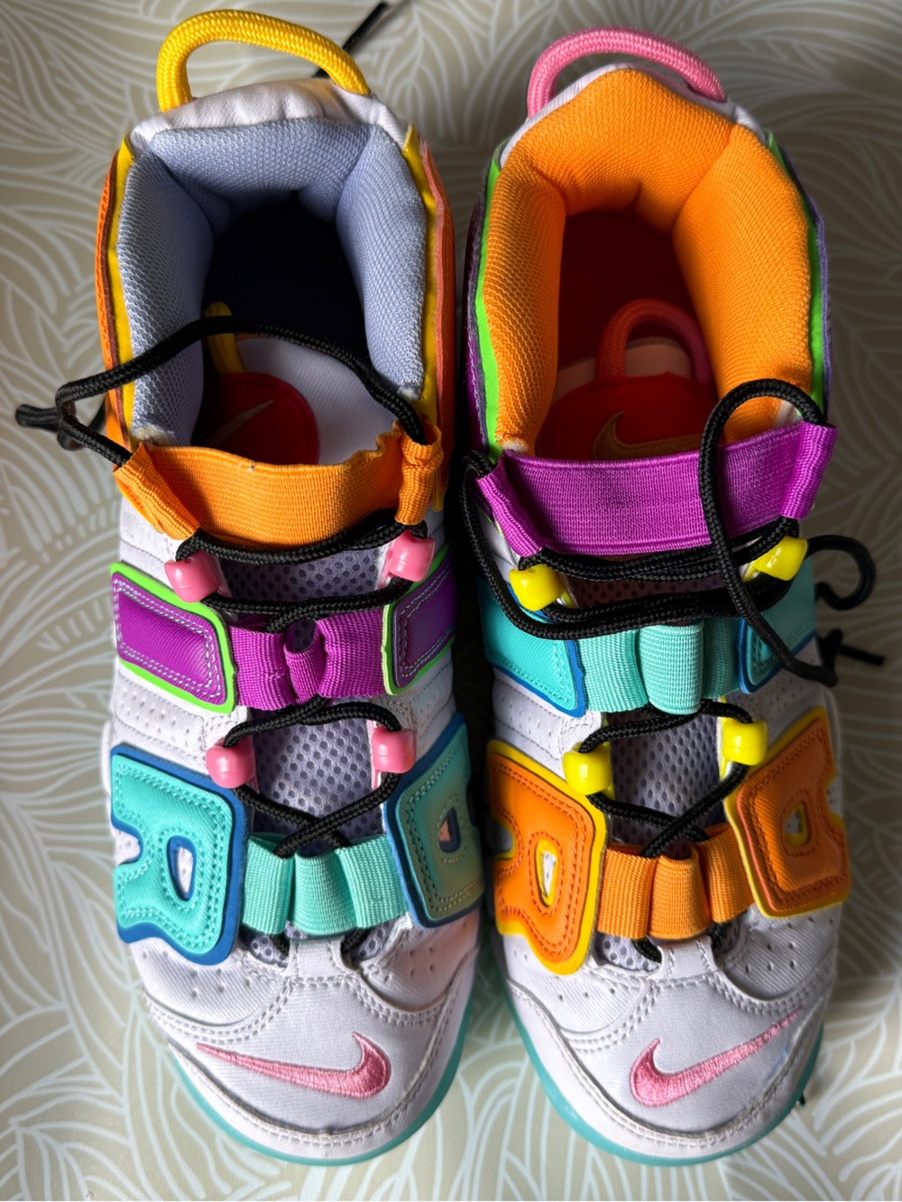 Nike Air More Uptempo White Multi-Color Men’s Size 8 Shoes - Picture 3 of 7